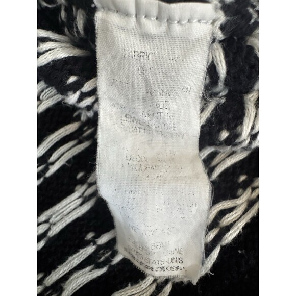 L.L.Bean Women’s Black Cotton Nordic 1/4 Zip Sweater M Fair Isle Knit - Picture 8 of 14